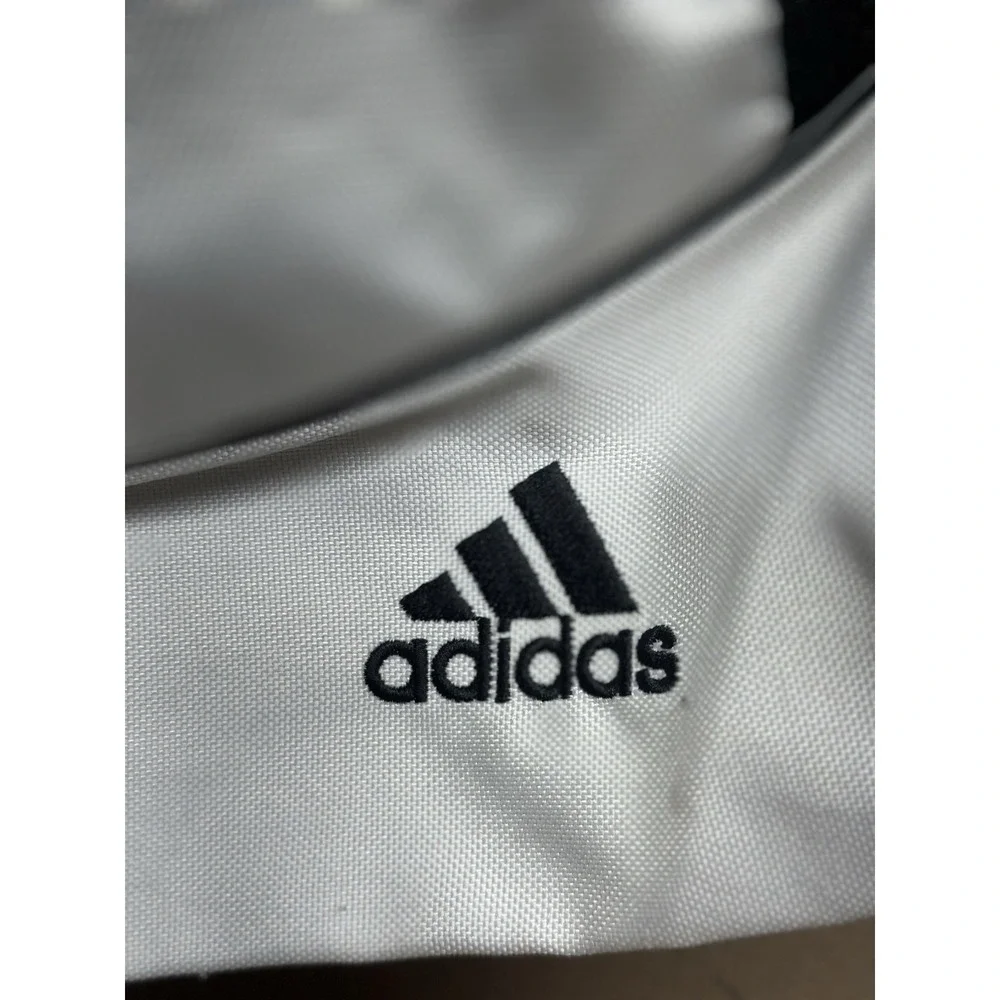 Adidas Sports Drawstring Bag Zipper Pockets Black & White 16